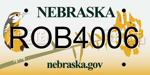 ROB4006 Nebraska License Plate