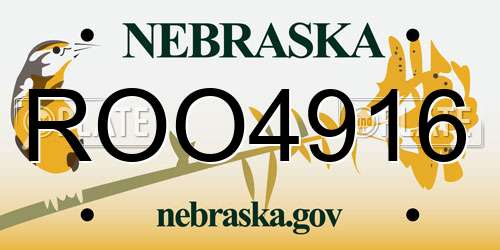 ROO4916 Nebraska License Plate