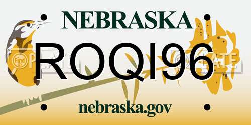 ROQI96 Nebraska License Plate
