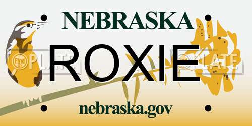 ROXIE Nebraska License Plate