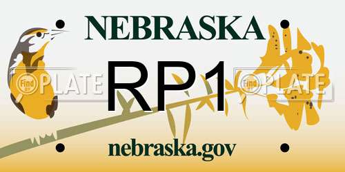 RP1 Nebraska License Plate
