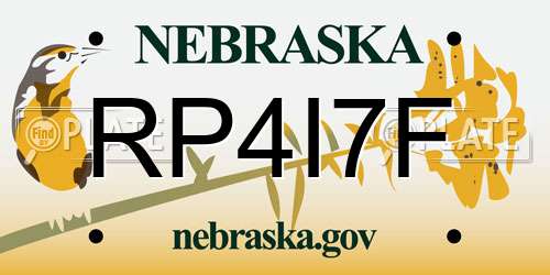 RP4I7F Nebraska License Plate