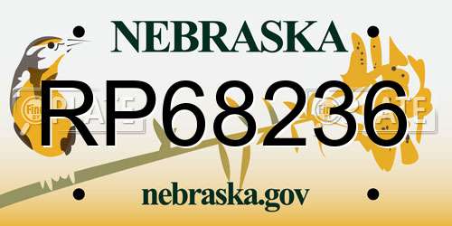 RP68236 Nebraska License Plate
