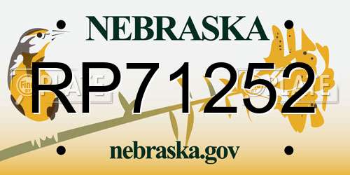 RP71252 Nebraska License Plate