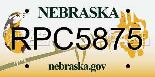 RPC5875 Nebraska License Plate