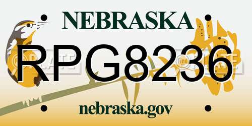 RPG8236 Nebraska License Plate
