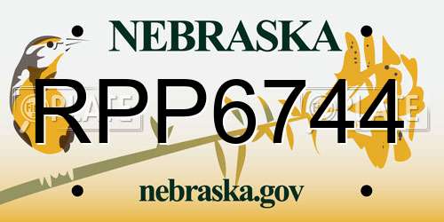RPP6744 Nebraska License Plate
