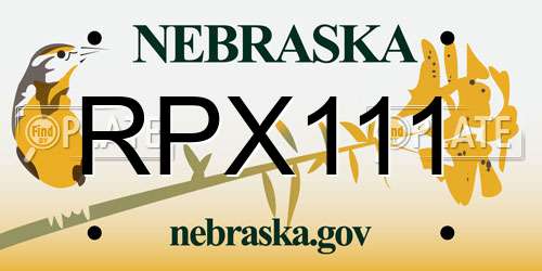 RPX111 Nebraska License Plate