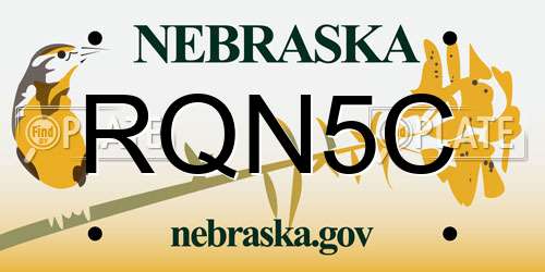 RQN5C Nebraska License Plate