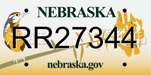 RR27344 Nebraska License Plate