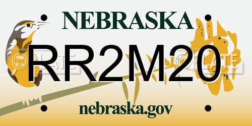 RR2M20 Nebraska License Plate