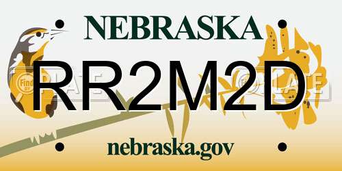 RR2M2D Nebraska License Plate