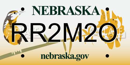 RR2M2O Nebraska License Plate