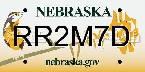 RR2M7D Nebraska License Plate