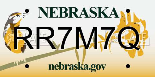 RR7M7Q Nebraska License Plate