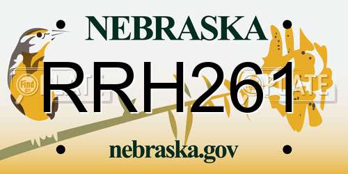 RRH261 Nebraska License Plate