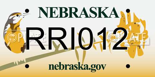 RRI012 Nebraska License Plate