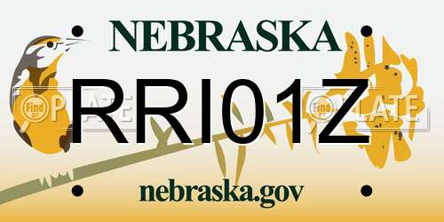 RRI01Z Nebraska License Plate