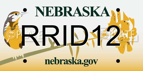 RRID12 Nebraska License Plate