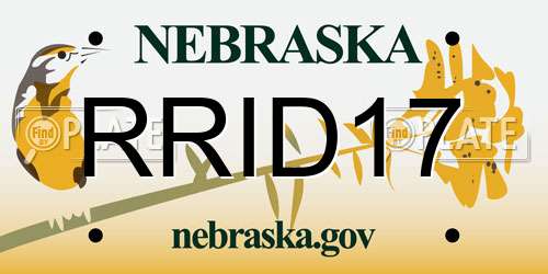 RRID17 Nebraska License Plate