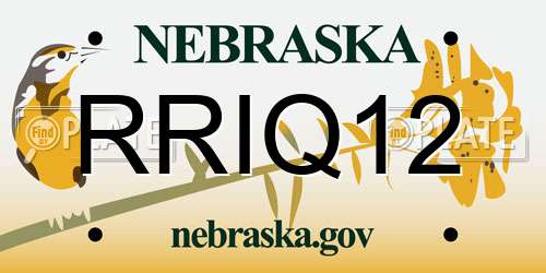RRIQ12 Nebraska License Plate