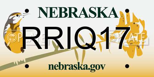 RRIQ17 Nebraska License Plate