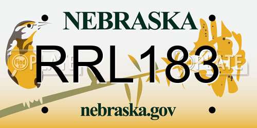 RRL183 Nebraska License Plate
