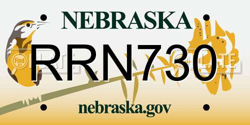 RRN730 Nebraska License Plate