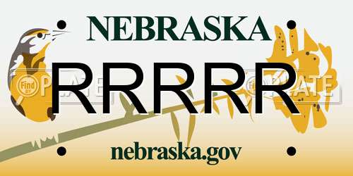 RRRRR Nebraska License Plate