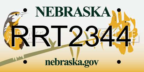 RRT2344 Nebraska License Plate