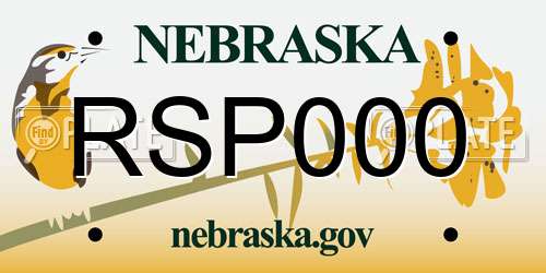 RSP000 Nebraska License Plate