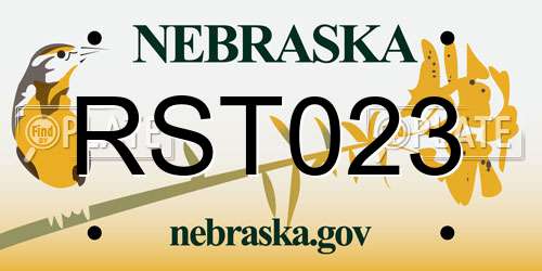 RST023 Nebraska License Plate