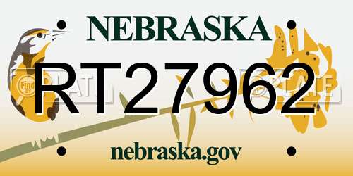RT27962 Nebraska License Plate