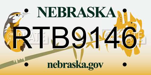 RTB9146 Nebraska License Plate