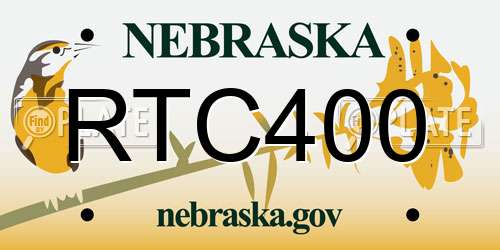 RTC400 Nebraska License Plate