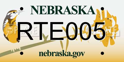 RTE005 Nebraska License Plate
