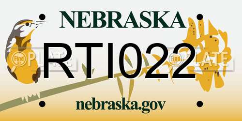 RTI022 Nebraska License Plate