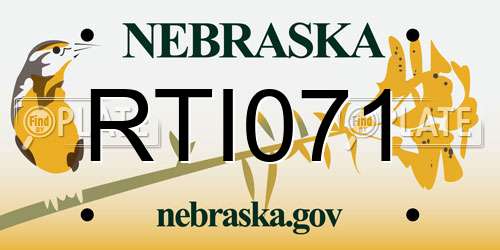 RTI071 Nebraska License Plate