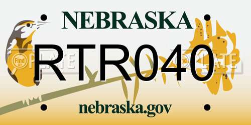 RTR040 Nebraska License Plate