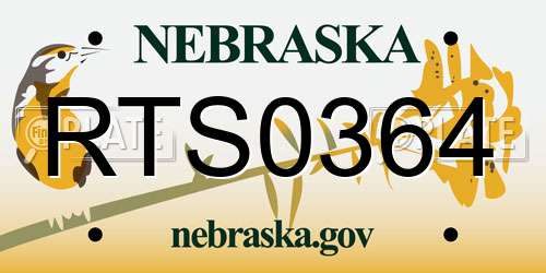 RTS0364 Nebraska License Plate