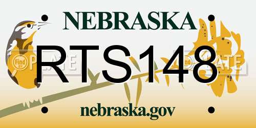 RTS148 Nebraska License Plate