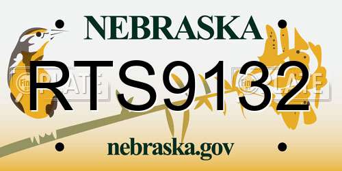 RTS9132 Nebraska License Plate