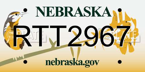 RTT2967 Nebraska License Plate