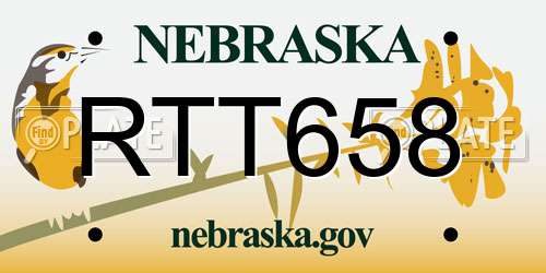 RTT658 Nebraska License Plate