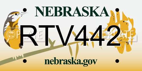 RTV442 Nebraska License Plate