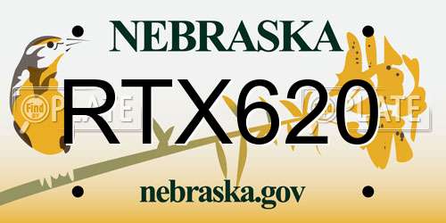 RTX620 Nebraska License Plate