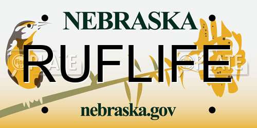 RUFLIFE Nebraska License Plate