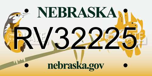 RV32225 Nebraska License Plate