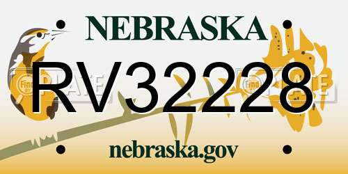 RV32228 Nebraska License Plate