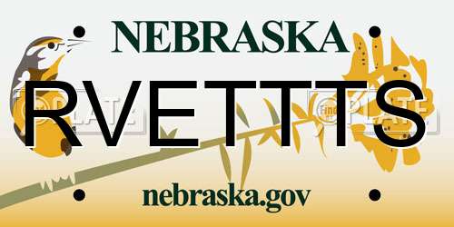 RVETTTS Nebraska License Plate